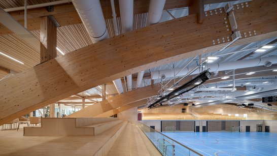 [Translate to Englisch:] BSH-Doppelträger, Eis- und Sporthalle Kviberg