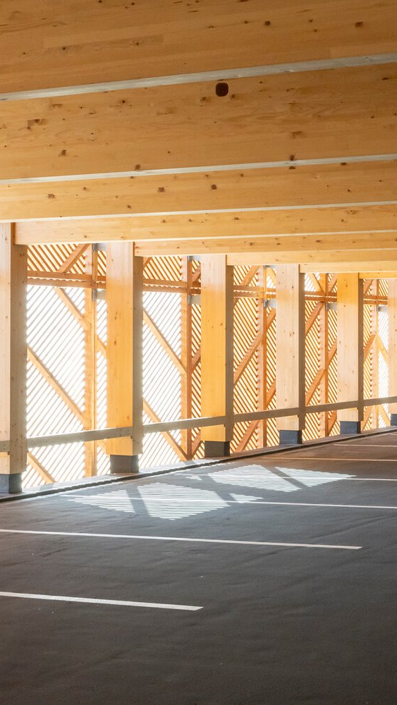 Holz Parkhaus Hargassner Holzkonstruktion