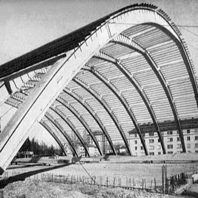 Konstruktion Messehalle, Holzbogen in Klagenfurt