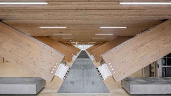 [Translate to Englisch:] BSH-Doppelbögen, Eis- und Sporthalle Kviberg