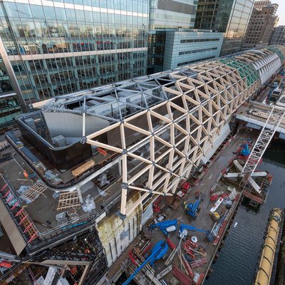 [Translate to Englisch:] Montage Crossrail Station Canary Wharf 