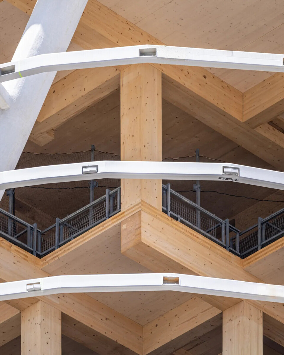Atlassian Central Sydney, close up wooden structure